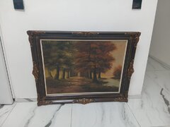 Pictura in ulei veche, semnata J. Koller Peisaj